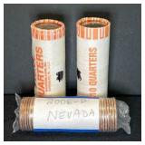 (3) Rolls of Uncirculated Washington Quarters