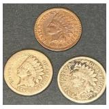 Three Indian Head Cents