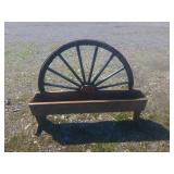 Wooden Wagon Wheel Planter 45x8x35