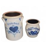 Rowe Pottery Stoneware Crocks, Set of 2