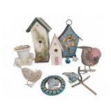 Decorative Birdhouses and Bird Figurines