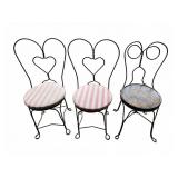 3 Wrought Iron Ice Cream Chairs
