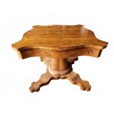 Wood Pedestal Table, 37" x 37" x 30"