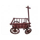 Four-Wheeled Primitive  Wooden Cart  w/ Steel Trim