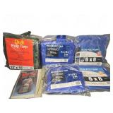 Poly Tarps and Nylon Mesh Bag Lot