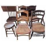 Wood Chairs and Stool Group