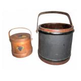 Wooden Storage Buckets with Handles