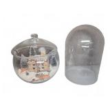 Glass Snow Scene Decorative Dome Set