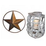 21" Diameter Metal Star and 20" Tall Candle Lane
