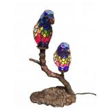 Mosaic Glass Parrot Lamp, 21" Tall