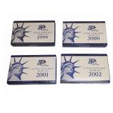 1999-2002 U.S. Mint Proof Coin Sets (4)