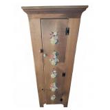 Wood Cabinet with Hand-Painted Fruit Design