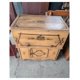 Wood Storage Cabinet with Painted Details