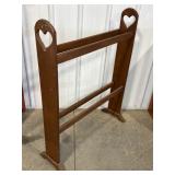 Wood Quilt Rack with Heart Cutouts