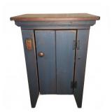 Wood Cabinet with Blue Painted Finish