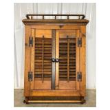 Wood Cabinet with Shutter Doors 20x6x31
