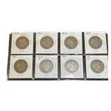 8 Barber Half Dollars