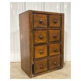 Wood Cabinet with 8 Drawers, 15x9.5x22