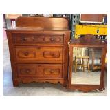 Wooden Dresser with Mirror