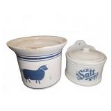 Pfaltzgraff Stoneware Salt Box and Sheep Jar