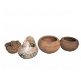 Four Decorative Planters, Ceramic and Terrc