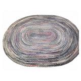 Oval Braided Rug, Fabric, 132 x 102