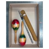 King Swiss Made Metal Flute with Maracas