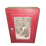 Wood Wall Cabinet with Magazine Cover Door