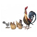 Decorative Rooster and Chicken Figures