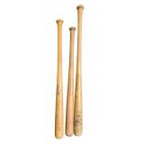 Three Wooden Baseball Bats, 29", 31", 34"