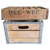 Wood and Metal Pee Wee Soda Crate 17x11x4