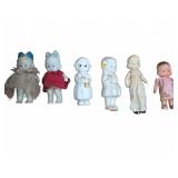 Six Bisque and Ceramic Dolls