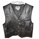 Duke Haband Black Leather Vest Size L