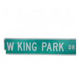 Street Sign W KING PARK DR 8.25x36