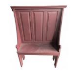 Wood Bench with High Panel Backrest
