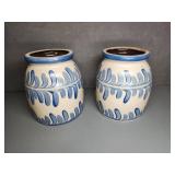 Blue and White Stoneware Jars