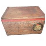 Wood Storage Chest with Santa Motif 30x17x20.5