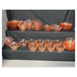 Pink Depression Glass Tableware