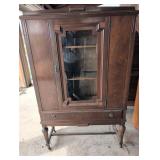 Wood Display Cabinet with Glass Door and Drawer