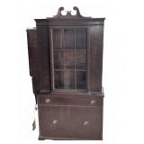 Wood China Cabinet with Glass Door Hutch