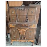 Wooden Chest of Drawers with Brass Pulls 35" x 18