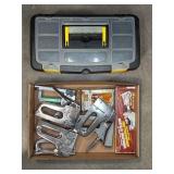 Staple Gun Lot with Staples and Case