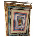 Patchwork Quilt with Printed Fabrics, 93" x 110"