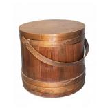 Wooden Bucket with Detachable Lid and Handle