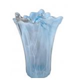 Murano Blue Art Glass Vase 11.75"
