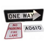 Three Metal Street Signs, Largest 36x12