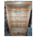 Wood and Glass Display Cabinet with Shelves