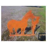 Steel Horse and Child Silhouette 38x33