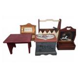 5 Painted Wood Decorative Items