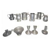 Pewter Tableware and Candlesticks